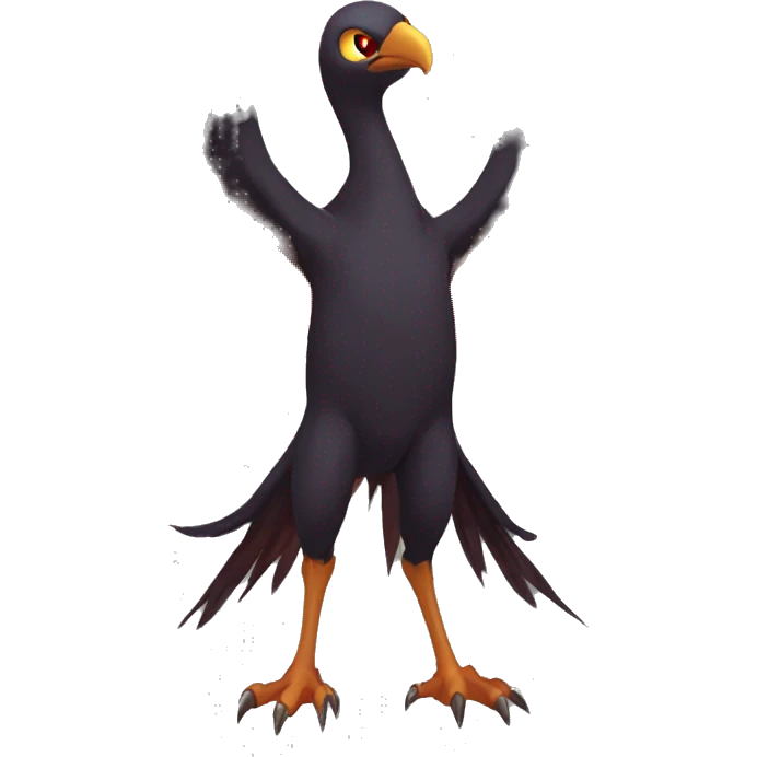 Fantasy legendary godly dark bird shadow-type-Phoenix Fakemon full body emoji