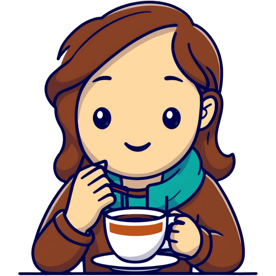 Woman drinking coffee emoji