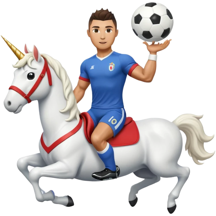Ronaldo on a unicorn emoji