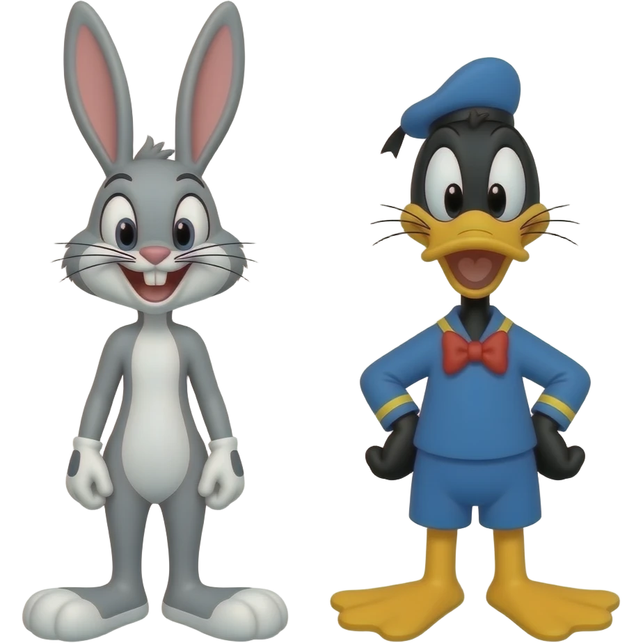 Bugs Bunny and Daffy Duck full body emoji