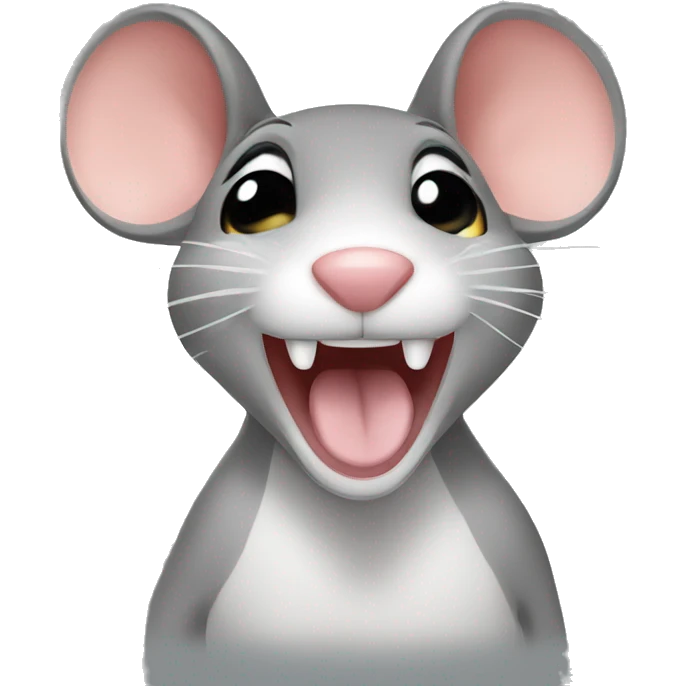Mouse doing Pog face emoji