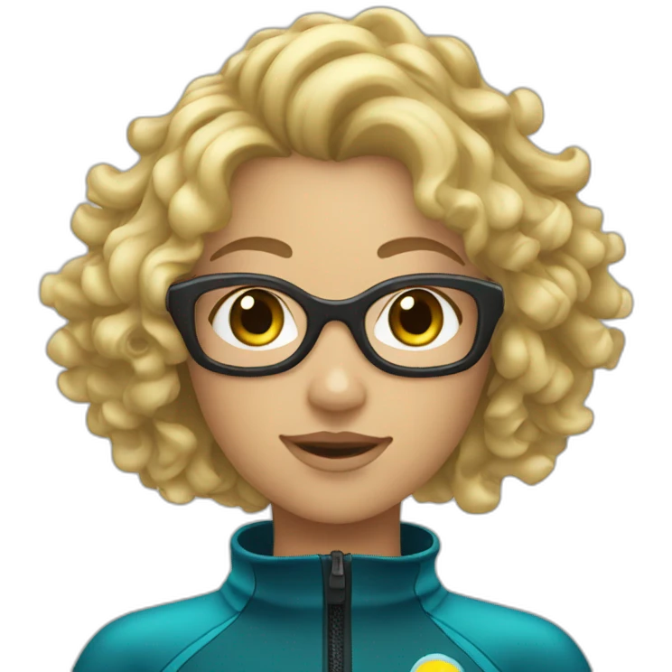 scuba diving blonde curly haired girl emoji