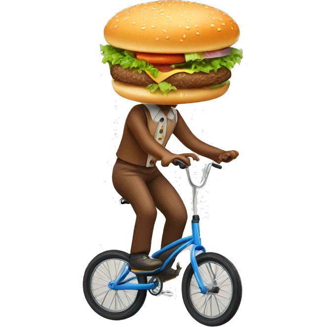 Hamburger riding unicycle emoji