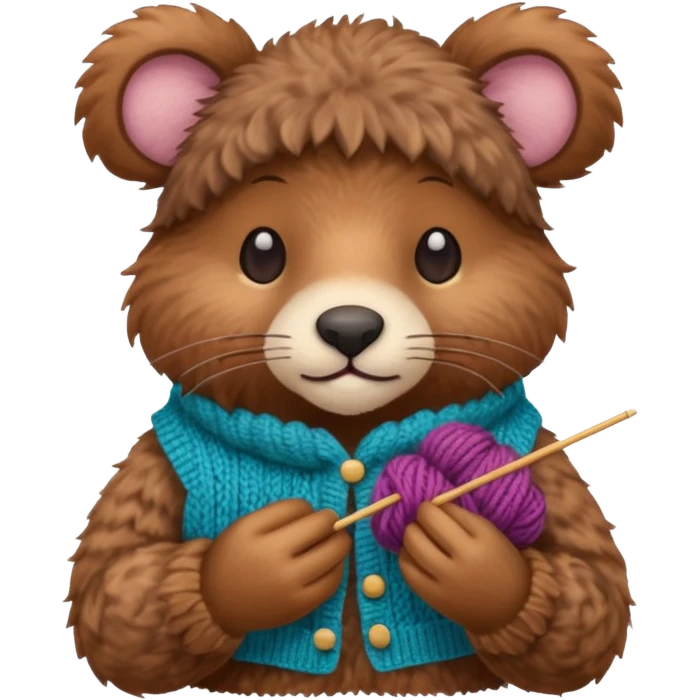 animal holding knitting emoji