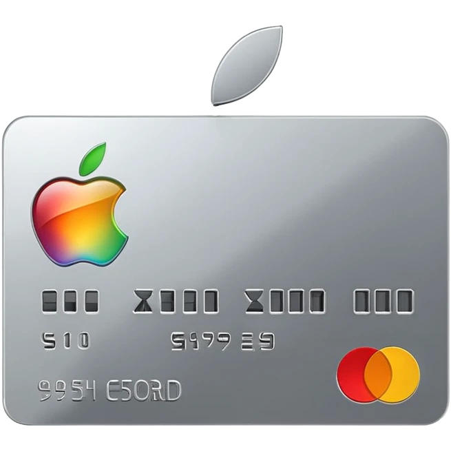 Shiny silver Apple credit card emoji