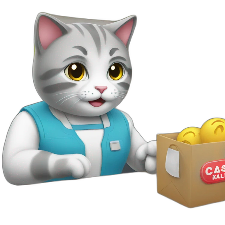 Cashier cat emoji