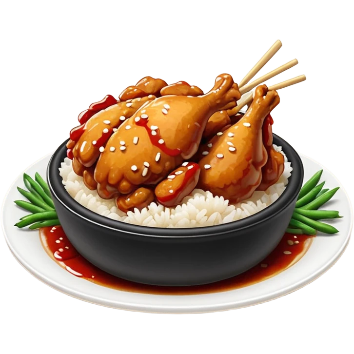 General Tao’s Chinese takeout with white rice emoji