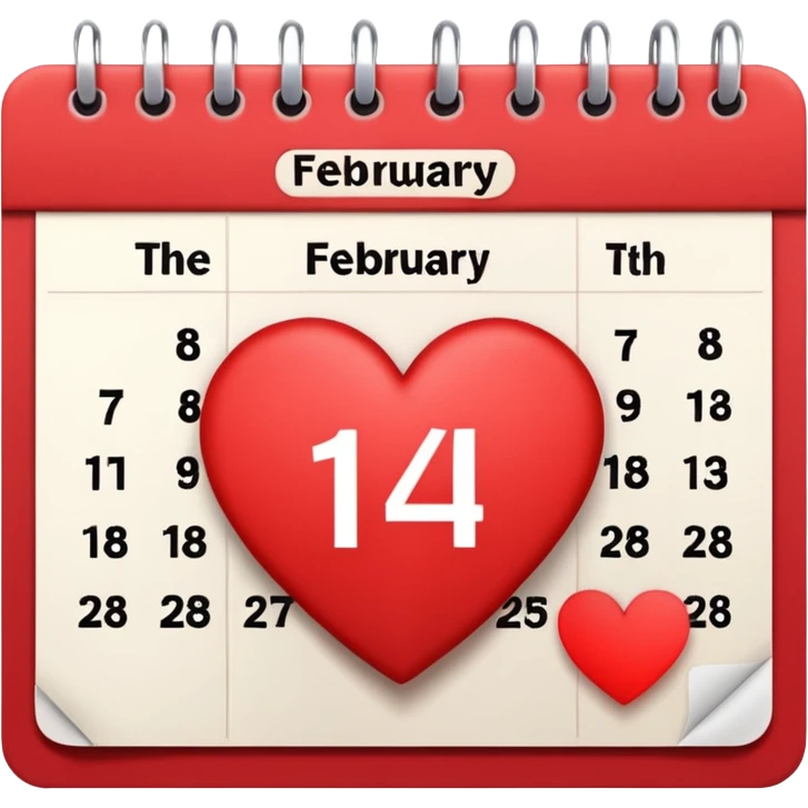 14 de febrero  seleccionado en calendario emoji
