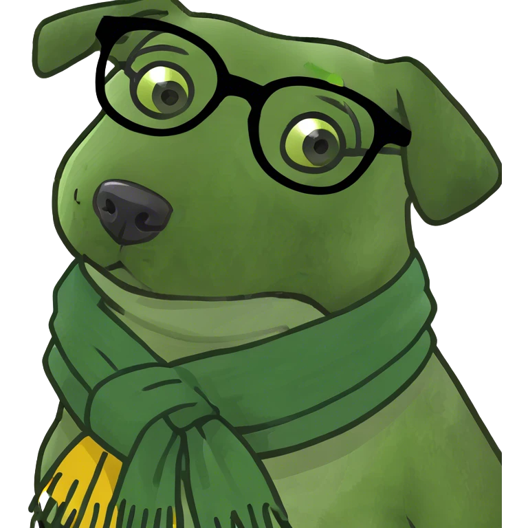 Dog wearing a glasses emoji