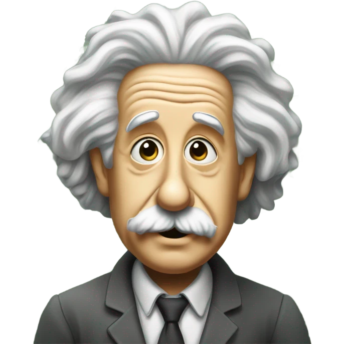 Einstein on the background of a board with formulas emoji