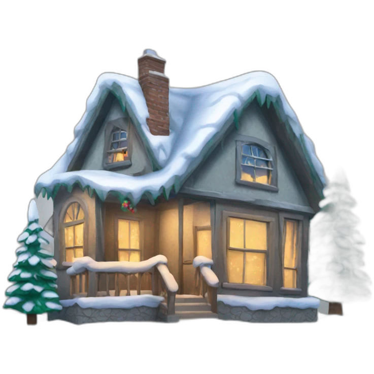 happy christmas house emoji