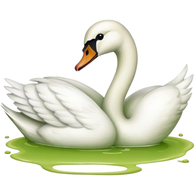 Swan drinking matcha  emoji