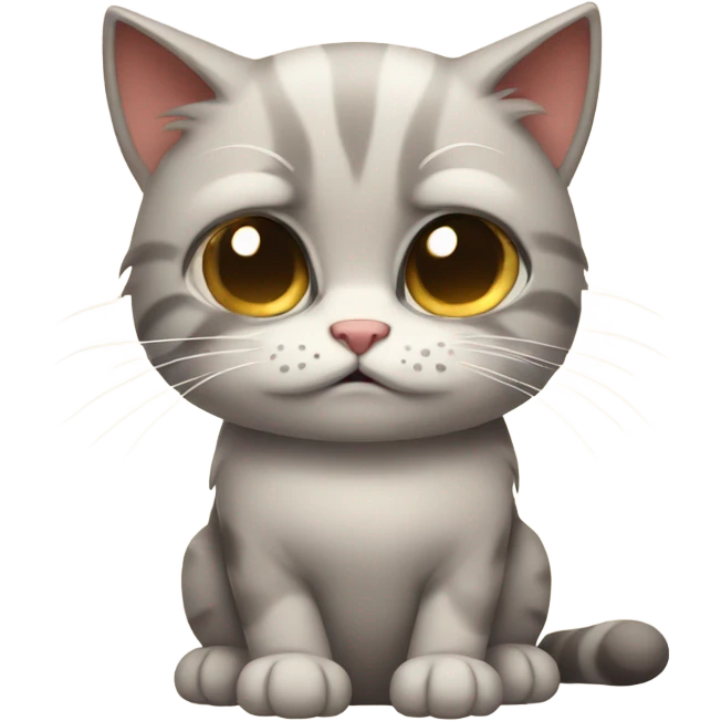 Grumpy cute kitty emoji