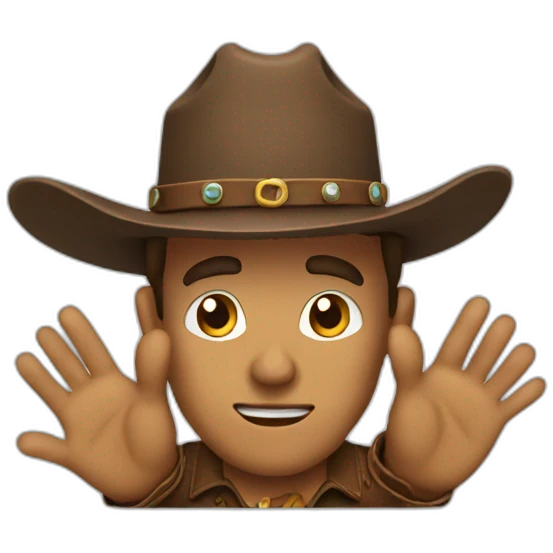 cowboy shrugging hands emoji