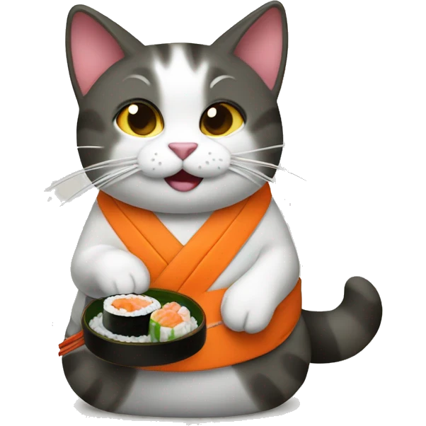 cat eating sushi emoji