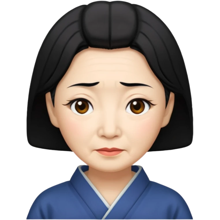old japanese women with black hair emoji