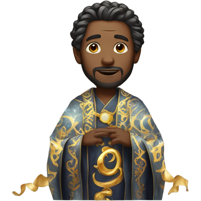 Man wearing magical robe emoji