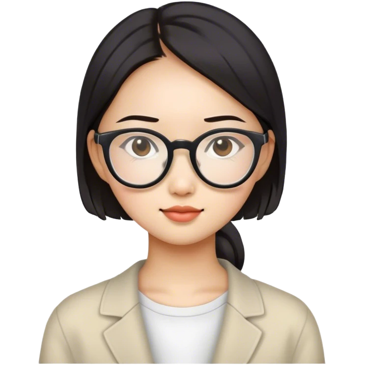 asian girl with glasse emoji