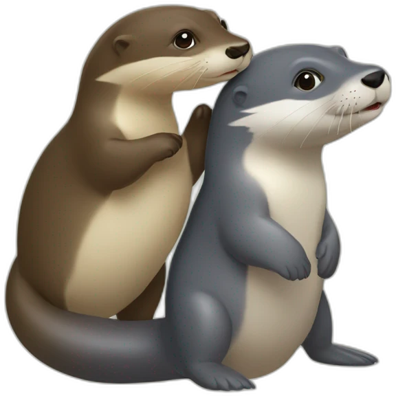Loutre et dauphin  emoji