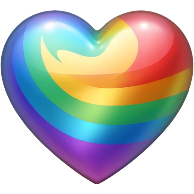 heart with a rainbow shimmer highlight emoji