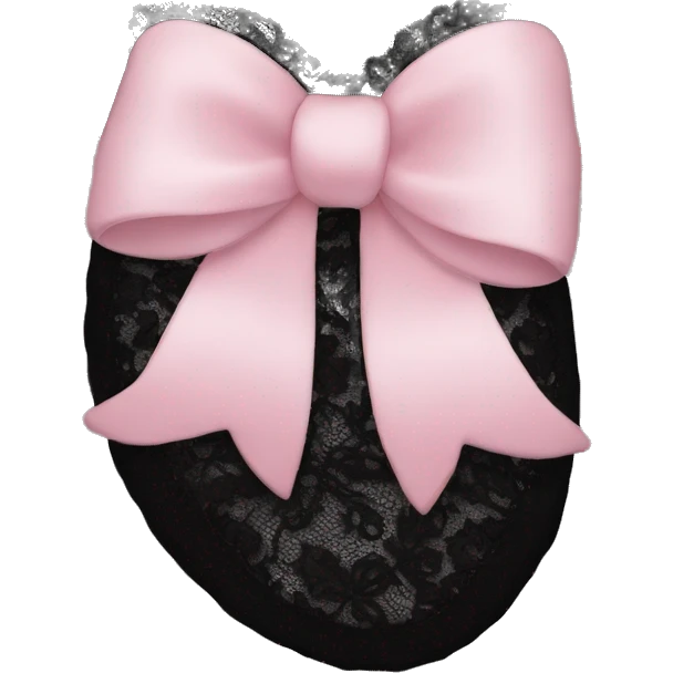 Black lace sock with soft pink bow emoji