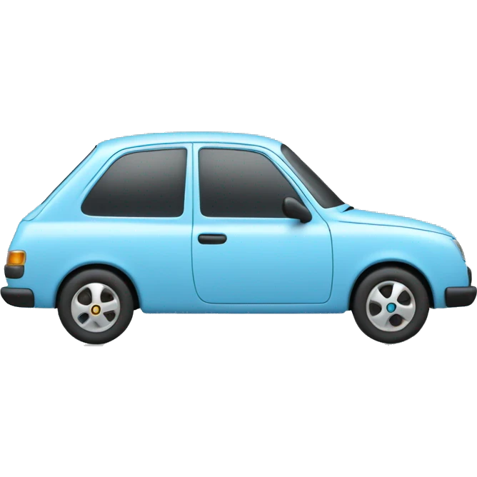 a light blue car, with the number 63 on the front door emoji