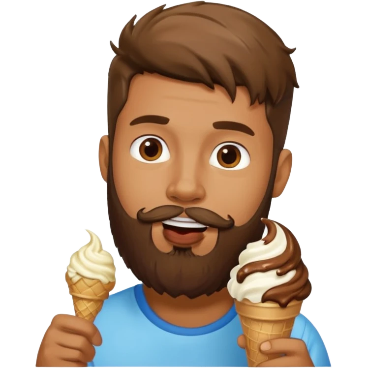 bearded man ice cream emoji