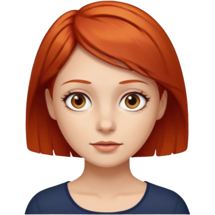 women with very short red hair and brown eyes emoji