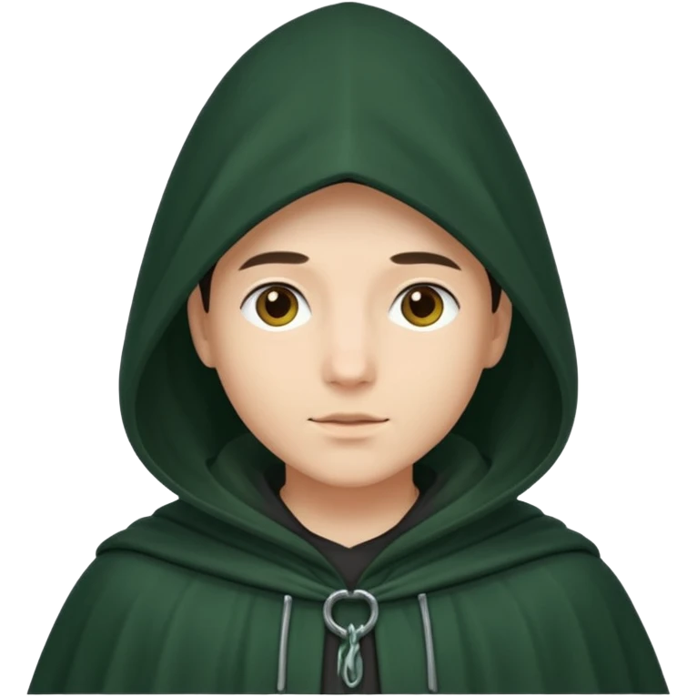 person in hooded dark green cloak emoji