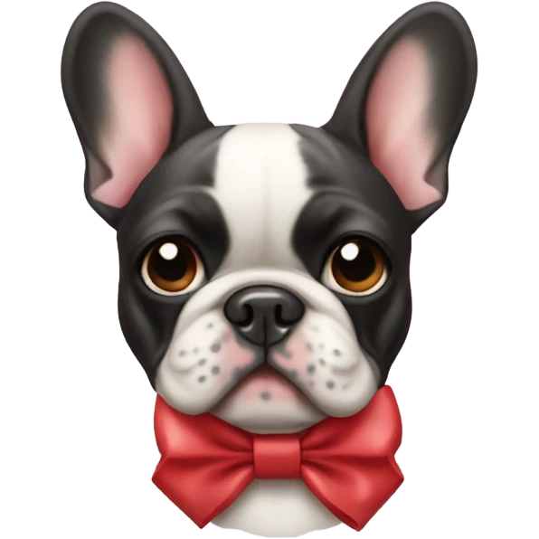 French bulldog with bow emoji