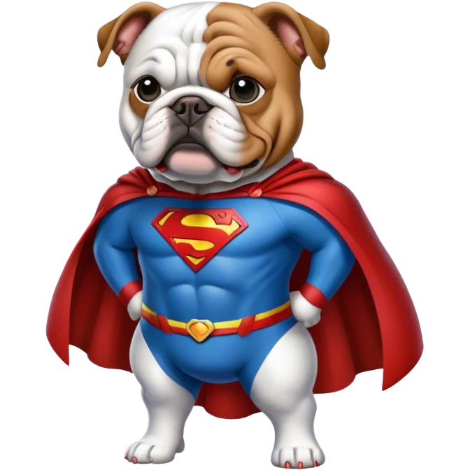 bulldog ingles traje superman emoji