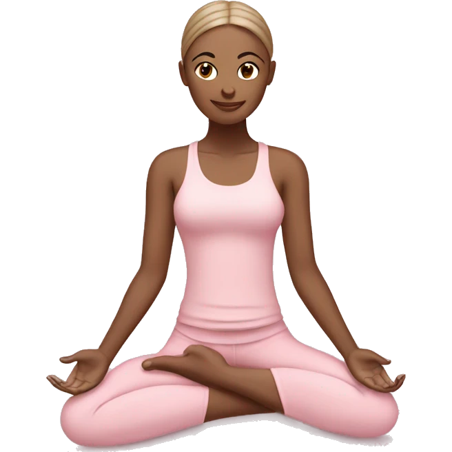 Mom yoga girl light pink clothes  emoji