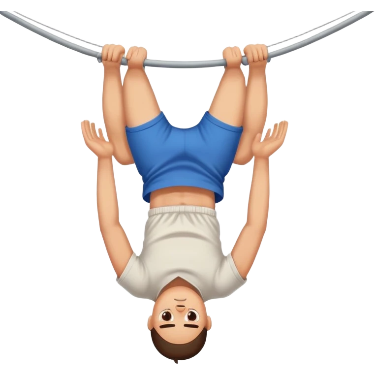 Guy hanging upside down emoji