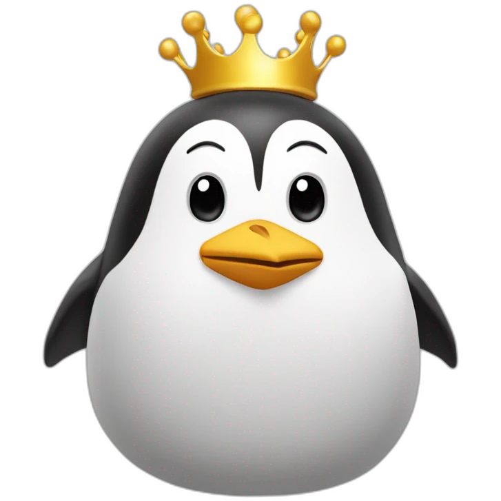pingouin avec une couronne  emoji