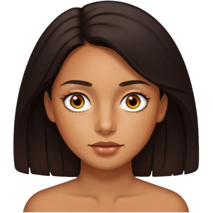 Femdom dark hair tan skin hazel eyes with freckles  emoji