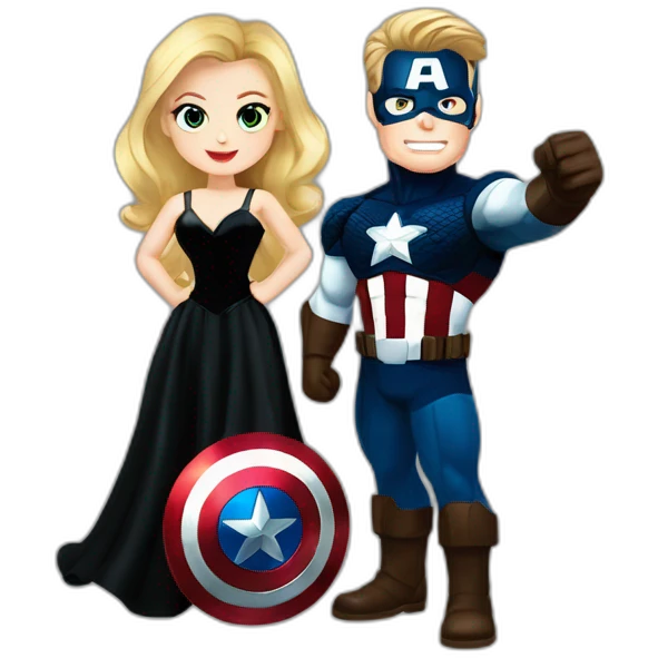 Captain america and wanda cuple pic avengers with black dress emoji