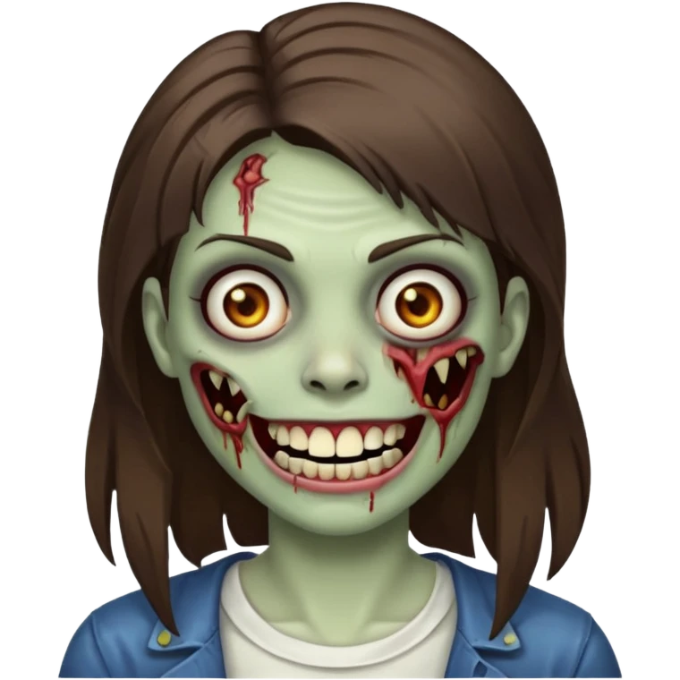 zombie with Brunette  hair and grillz  emoji