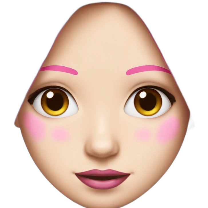 Avril Lavigne's face with pink highlights emoji