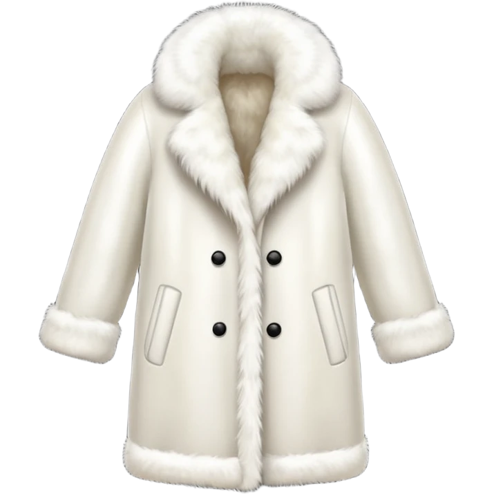 luxary white fur coat emoji