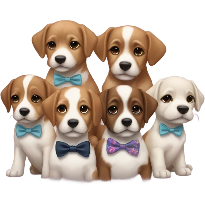 A group of puppies attending a wedding emoji