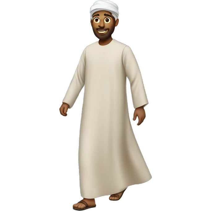 a man in a thobe walking. emoji