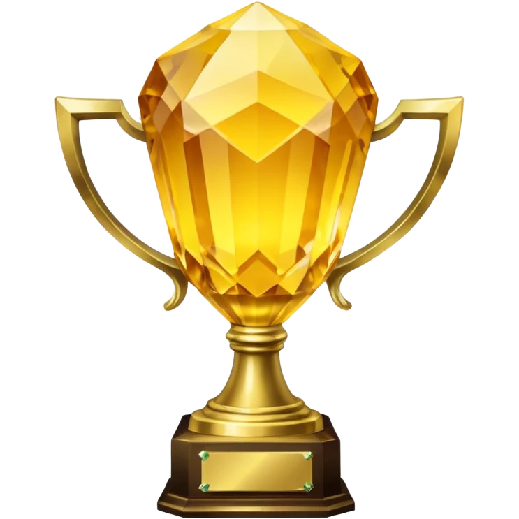 Glowing crystal yellow tone trophy emoji