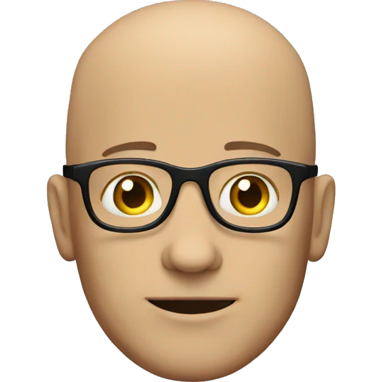 bald man with glasses emoji