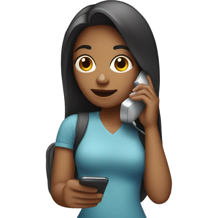 a girl with a phone in her hands emoji