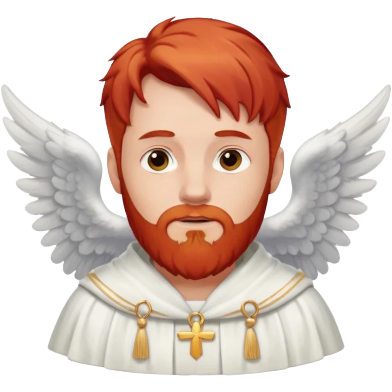red hair, white bearded man angel emoji