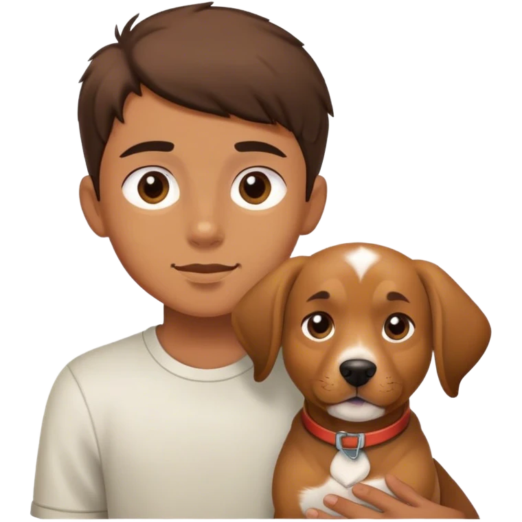 dog with boy  emoji