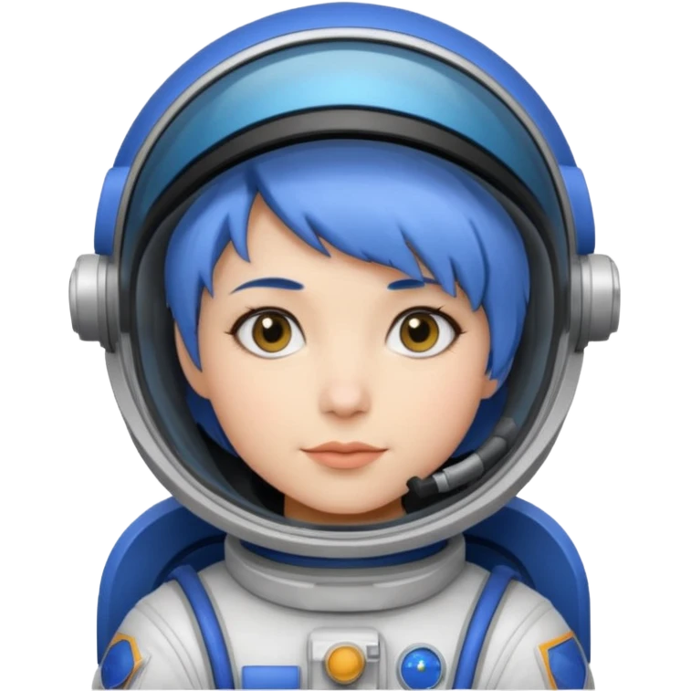 Female astronaut with short blue hair emoji