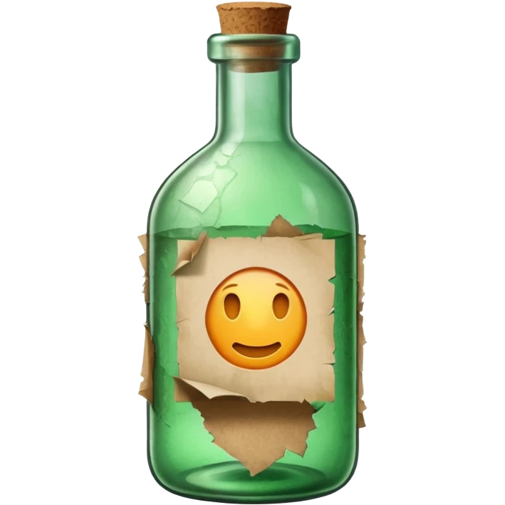 Message letter paper in green Bottle emoji