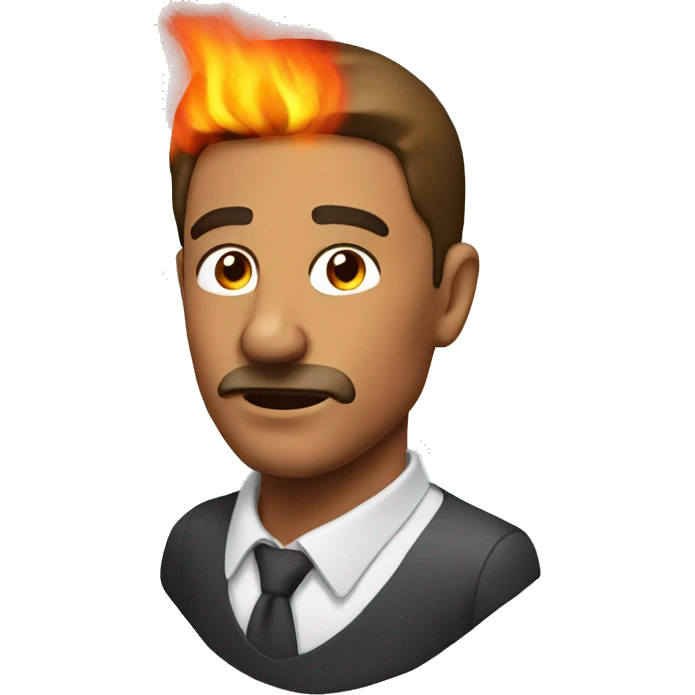 Man with fire out of nose emoji