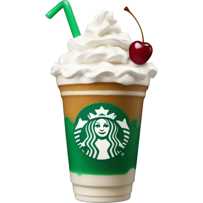 A star bucks drink with whipped cream and cherry on top emoji